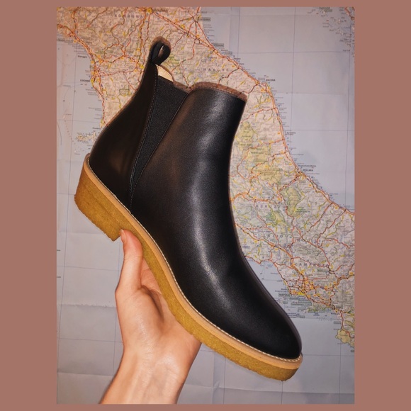 Sydney Brown Crepe Ankle Boot Black